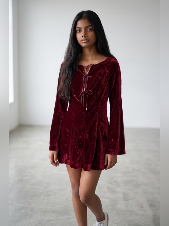 Free People Dresses & Skirts - NWT- Free People Linney velvet mini dress. Size small? See measurements below.